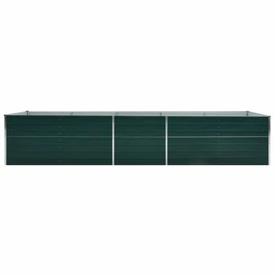 VidaXL Lit surélevé de jardin Acier galvanisé 400x80x45 cm Vert 3 VidaXL Lit surélevé de jardin Acier galvanisé 400x80x45 cm Vert – Image 3