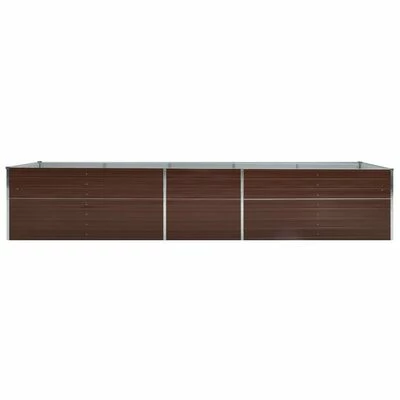 VidaXL Lit surélevé de jardin Acier galvanisé 400x80x45 cm Marron 3 VidaXL Lit surélevé de jardin Acier galvanisé 400x80x45 cm Marron – Image 3