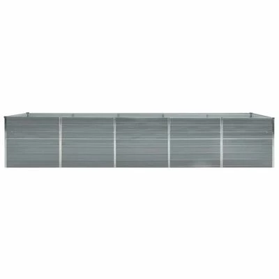 VidaXL Lit surélevé de jardin Acier galvanisé 400x80x77 cm Gris 3 VidaXL Lit surélevé de jardin Acier galvanisé 400x80x77 cm Gris – Image 3