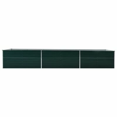 VidaXL Lit surélevé de jardin Acier galvanisé 480x80x77 cm Vert 3 VidaXL Lit surélevé de jardin Acier galvanisé 480x80x77 cm Vert – Image 3