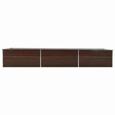 VidaXL Lit surélevé de jardin Acier galvanisé 480x80x77 cm Marron 3 VidaXL Lit surélevé de jardin Acier galvanisé 480x80x77 cm Marron – Image 3