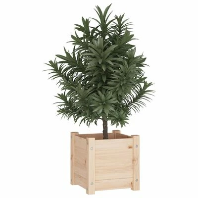 VidaXL Jardinière d'extérieur 31x31x31 cm Bois de pin massif 3 VidaXL Jardinière d'extérieur 31x31x31 cm Bois de pin massif – Image 3