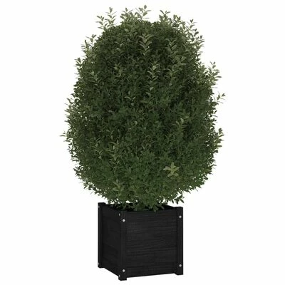 VidaXL Jardinière d'extérieur Noir 40x40x40 cm Bois de pin massif 3 VidaXL Jardinière d'extérieur Noir 40x40x40 cm Bois de pin massif – Image 3