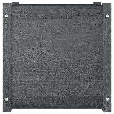 VidaXL Jardinière d'extérieur Gris 50x50x50 cm Bois de pin massif 3 VidaXL Jardinière d'extérieur Gris 50x50x50 cm Bois de pin massif – Image 3