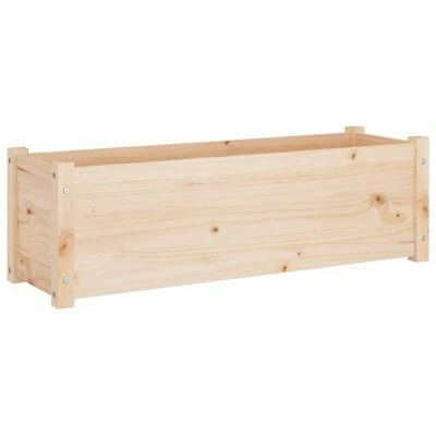 VidaXL Jardinières 2 pcs 100x31x31 cm Bois de pin massif 3 VidaXL Jardinières 2 pcs 100x31x31 cm Bois de pin massif – Image 3