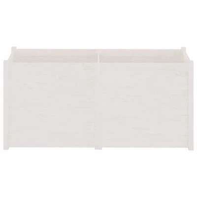 VidaXL Jardinière d'extérieur Blanc 150x50x70 cm Bois de pin massif 3 VidaXL Jardinière d'extérieur Blanc 150x50x70 cm Bois de pin massif – Image 3