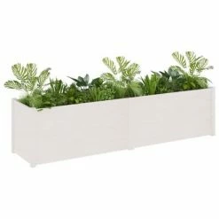 VidaXL Jardinière Blanc 200x50x50 cm Bois de pin solide -Pots & cache-pots Soldes 2022 image 3 810770