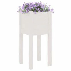VidaXL Jardinières d'extérieur 2 pcs Blanc 31x31x70 cm Bois de pin -Pots & cache-pots Soldes 2022 image 3 810782