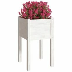 VidaXL Jardinière d'extérieur Blanc 40x40x70 cm Bois de pin massif -Pots & cache-pots Soldes 2022 image 3 810791