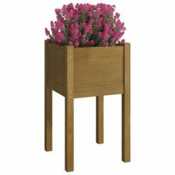 VidaXL Jardinières 2 pcs Marron miel 40x40x70 cm Bois de pin massif -Pots & cache-pots Soldes 2022 image 3 810796