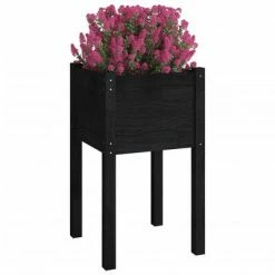 VidaXL Jardinière d'extérieur Noir 40x40x70 cm Bois de pin massif -Pots & cache-pots Soldes 2022 image 3 810797