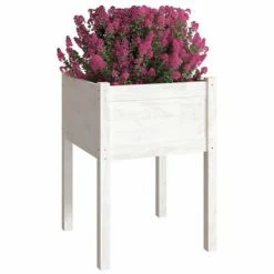 VidaXL Jardinière Blanc 50x50x70 cm Bois de pin massif -Pots & cache-pots Soldes 2022 image 3 810801
