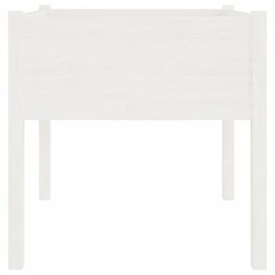 VidaXL Jardinière d'extérieur Blanc 70x70x70 cm Bois de pin massif 3 VidaXL Jardinière d'extérieur Blanc 70x70x70 cm Bois de pin massif – Image 3