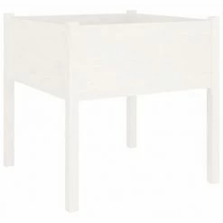 VidaXL Jardinières 2 pcs Blanc 70x70x70 cm Bois de pin massif -Pots & cache-pots Soldes 2022 image 3 810812