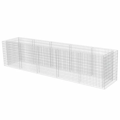 VidaXL Lit surélevé à gabion Acier galvanisé 450x90x100 cm 4 VidaXL Lit surélevé à gabion Acier galvanisé 450x90x100 cm – Image 4