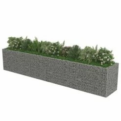 VidaXL Lit surélevé à gabion Acier galvanisé 540x90x100 cm -Pots & cache-pots Soldes 2022 image 4 143554