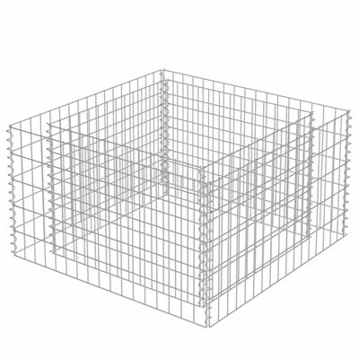 VidaXL Lit surélevé à gabion Acier galvanisé 90x90x50 cm 4 VidaXL Lit surélevé à gabion Acier galvanisé 90x90x50 cm – Image 4