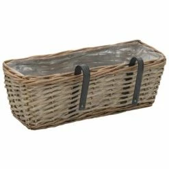 VidaXL Jardinière de balcon 2 pcs Osier avec doublure en PE 40 cm -Pots & cache-pots Soldes 2022 image 4 246828