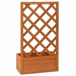 VidaXL Jardinière à treillis de jardin Orange 50x25x90cm Bois de sapin -Pots & cache-pots Soldes 2022 image 4 314830