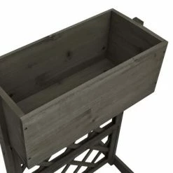 VidaXL Jardinière à treillis de jardin Gris 45x30x74 cm Bois de sapin -Pots & cache-pots Soldes 2022 image 4 314839