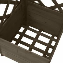 VidaXL Jardinière d'angle en treillis Gris 40x40x150 cm Bois de sapin -Pots & cache-pots Soldes 2022 image 4 316412