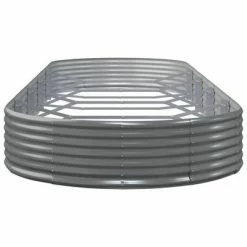 VidaXL Jardinière de jardin Acier enduit de poudre 450x140x36 cm Gris -Pots & cache-pots Soldes 2022 image 4 319039