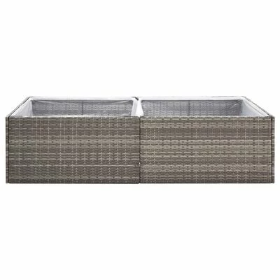 VidaXL Jardinière Gris 157x80x40 cm Résine tressée 4 VidaXL Jardinière Gris 157x80x40 cm Résine tressée – Image 4