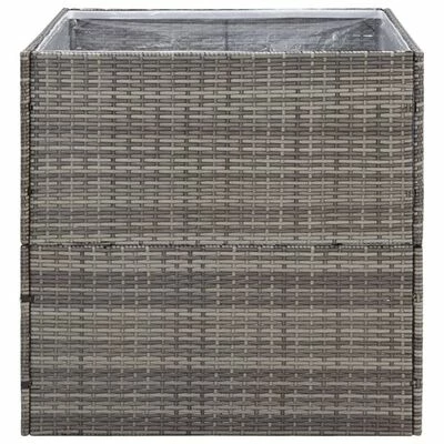 VidaXL Jardinière Gris 80x80x80 cm Résine tressée 4 VidaXL Jardinière Gris 80x80x80 cm Résine tressée – Image 4