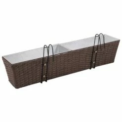 VidaXL Jeu de jardinières de balcon Trapèze Rotin 80 cm 2 pcs Marron -Pots & cache-pots Soldes 2022 image 4 41089