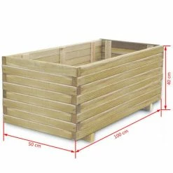 VidaXL Lit surélevé rectangulaire 100 x 50 x 40 cm Bois -Pots & cache-pots Soldes 2022 image 4 41660