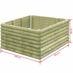 VidaXL Lit surélevé de jardin 106x106x48 cm Bois de pin imprégné -Pots & cache-pots Soldes 2022 image 4 42210
