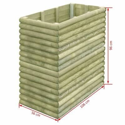 VidaXL Lit surélevé de jardin 106x56x96 cm Bois de pin imprégné 4 VidaXL Lit surélevé de jardin 106x56x96 cm Bois de pin imprégné – Image 4
