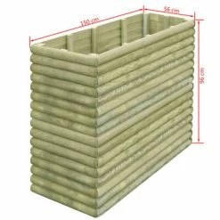 VidaXL Lit surélevé de jardin 150x56x96 cm Bois de pin imprégné 19 mm -Pots & cache-pots Soldes 2022 image 4 43278
