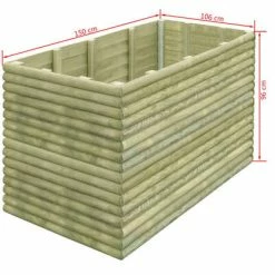 VidaXL Lit surélevé de jardin 150x106x96 cm Bois de pin imprégné 19 mm -Pots & cache-pots Soldes 2022 image 4 43279