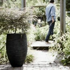 Capi Pot à fleurs Nature Rib élégant Deluxe 45x72 cm Noir -Pots & cache-pots Soldes 2022 image 4 434834