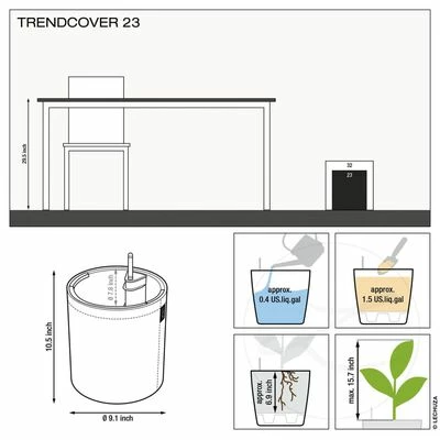 LECHUZA Jardinière TRENDCOVER 23 Felt ALL-IN-ONE Gris clair 4 LECHUZA Jardinière TRENDCOVER 23 Felt ALL-IN-ONE Gris clair – Image 4