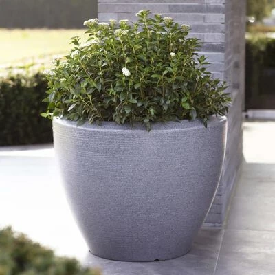 Capi Pot à plantes conique bas Arc Granite 60x48 cm Anthracite 4 Capi Pot à plantes conique bas Arc Granite 60x48 cm Anthracite – Image 4