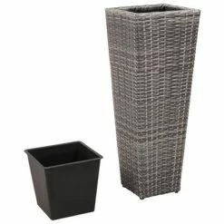 VidaXL Lits surélevés de jardin 3 pcs Résine tressée Gris -Pots & cache-pots Soldes 2022 image 4 45424