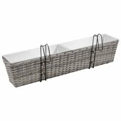 VidaXL Lits surélevés de balcon 2 pcs 80 cm Gris Résine tressée -Pots & cache-pots Soldes 2022 image 4 45429