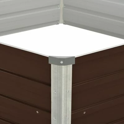VidaXL Jardinière surélevée Marron 129x129x46 cm Acier galvanisé 4 VidaXL Jardinière surélevée Marron 129x129x46 cm Acier galvanisé – Image 4