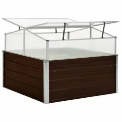VidaXL Serre Marron 100 x 100 x 85 cm Acier galvanisé -Pots & cache-pots Soldes 2022 image 4 45711