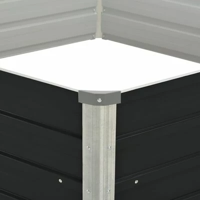 VidaXL Jardinière surélevée Anthracite 129x129x45 cm Acier galvanisé 4 VidaXL Jardinière surélevée Anthracite 129x129x45 cm Acier galvanisé – Image 4
