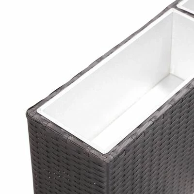 VidaXL Lit surélevé de jardin à 2 pots 90x20x40 cm Résine Tressée Noir 4 VidaXL Lit surélevé de jardin à 2 pots 90x20x40 cm Résine Tressée Noir – Image 4