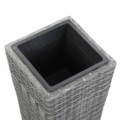 VidaXL Lit surélevé de jardin 30x30x80 cm Résine Tressée Gris 4 VidaXL Lit surélevé de jardin 30x30x80 cm Résine Tressée Gris – Image 4