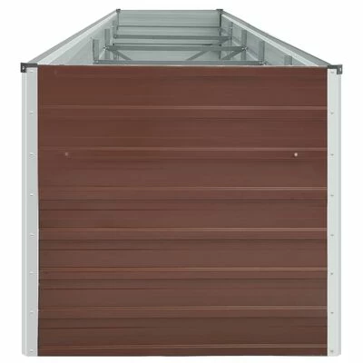 VidaXL Lit surélevé de jardin Acier galvanisé 400x80x45 cm Marron 4 VidaXL Lit surélevé de jardin Acier galvanisé 400x80x45 cm Marron – Image 4