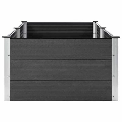 VidaXL Lit surélevé de jardin 250x100x54 cm WPC Gris 4 VidaXL Lit surélevé de jardin 250x100x54 cm WPC Gris – Image 4