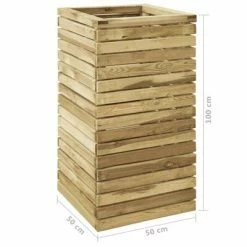 VidaXL Lit surélevé de jardin 50x50x100 cm Bois de pin imprégné -Pots & cache-pots Soldes 2022 image 4 49102
