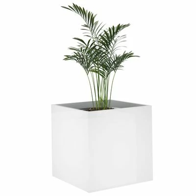 VidaXL Jardinière Blanc brillant 40x40x40 cm Bois d'ingénierie 4 VidaXL Jardinière Blanc brillant 40x40x40 cm Bois d'ingénierie – Image 4