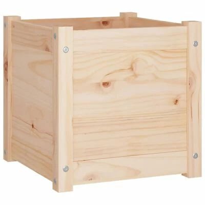 VidaXL Jardinières d'extérieur 2 pcs 40x40x40 cm Bois de pin massif 4 VidaXL Jardinières d'extérieur 2 pcs 40x40x40 cm Bois de pin massif – Image 4