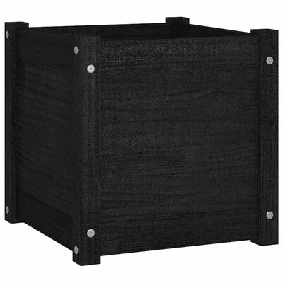 VidaXL Jardinières d'extérieur 2 pcs Noir 40x40x40 cm Bois de pin 4 VidaXL Jardinières d'extérieur 2 pcs Noir 40x40x40 cm Bois de pin – Image 4